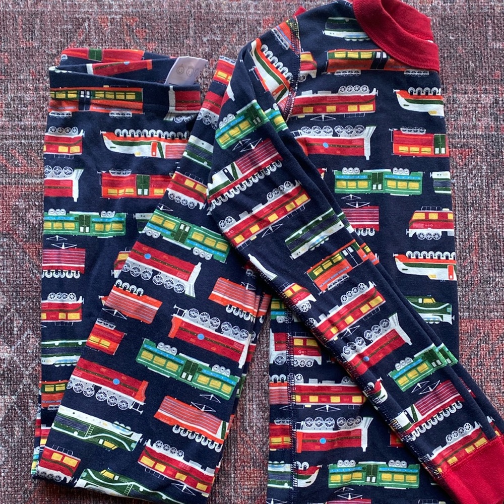 Like New Hanna Andersson Train Long Sleeve Pajamas 140 cm US 10